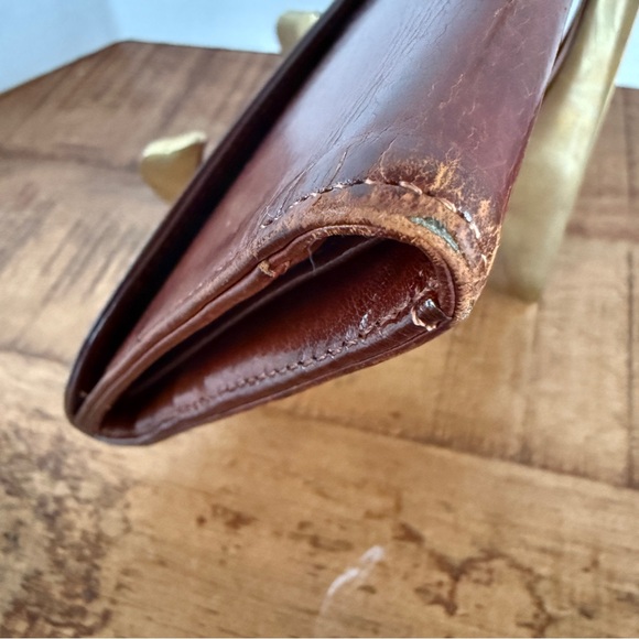 Vintage Coach Long Snap Bi-fold Wallet & Checkbook Cover in British Tan Leather - Picture 10 of 17